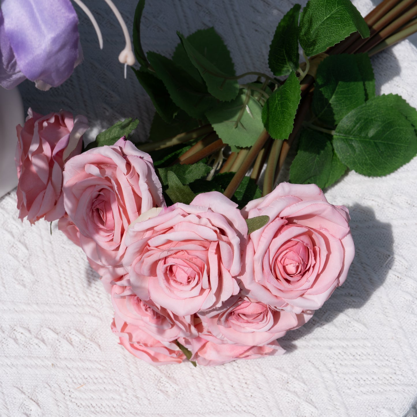 9 Deep Pink Rainbow Roses9头波彩玫瑰-深粉