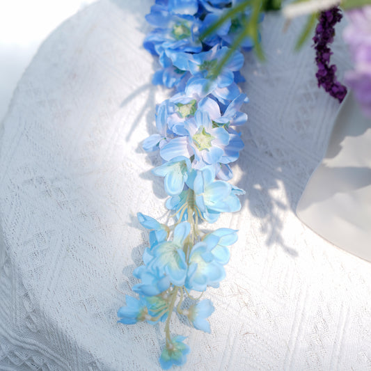 Single Stem with 31 Heads of Large Feathers - Blue单枝31头大飞燕-蓝