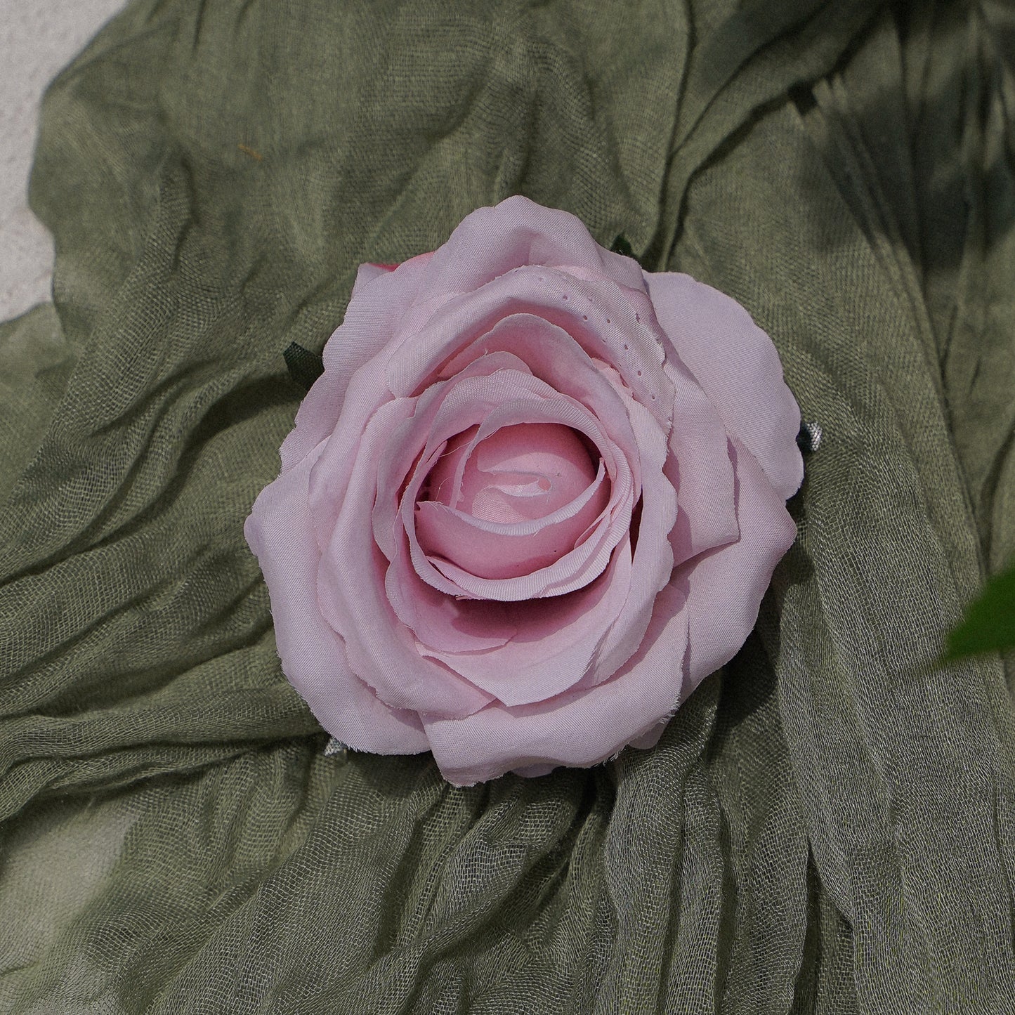 Curled Edge Velvet Rose Head - Creamy Purple 卷边绒布玫瑰花头-奶油紫