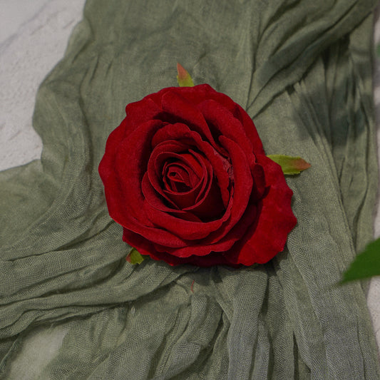 Velvet Cloth Acacia Rose Head 绒布相思玫瑰花头
