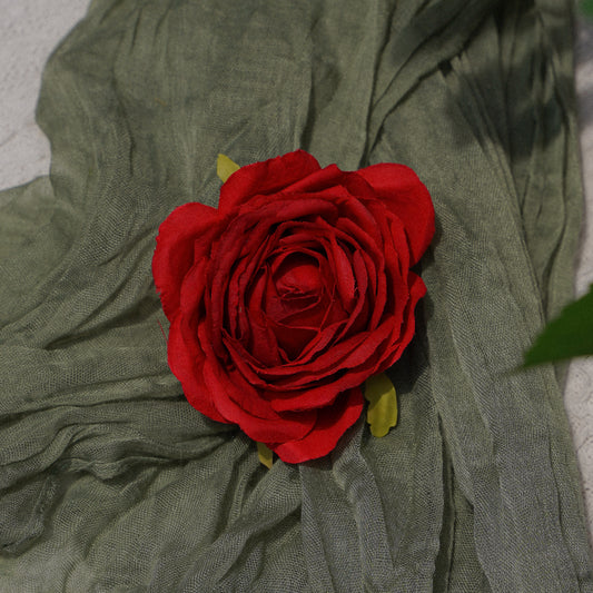 Silk Rose Head in Red 绢花玫瑰花头红色